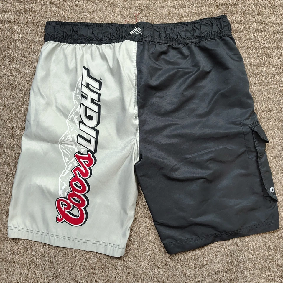 Pantalones Cortos de Natación COORS LIGHT Hombres 36 Carga Bloques de Color Logo Spellout Playa Foto 3 de 4