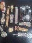 Lot of 12 Vintage Untested Watches Benrus, Fossil, Seiko, Citizen, Remington