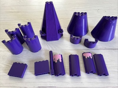 LEGO LOT DARK PURPLE 15 PCS CASTLE TOWER HALF CYLINDER WALL PANEL VARIETY
