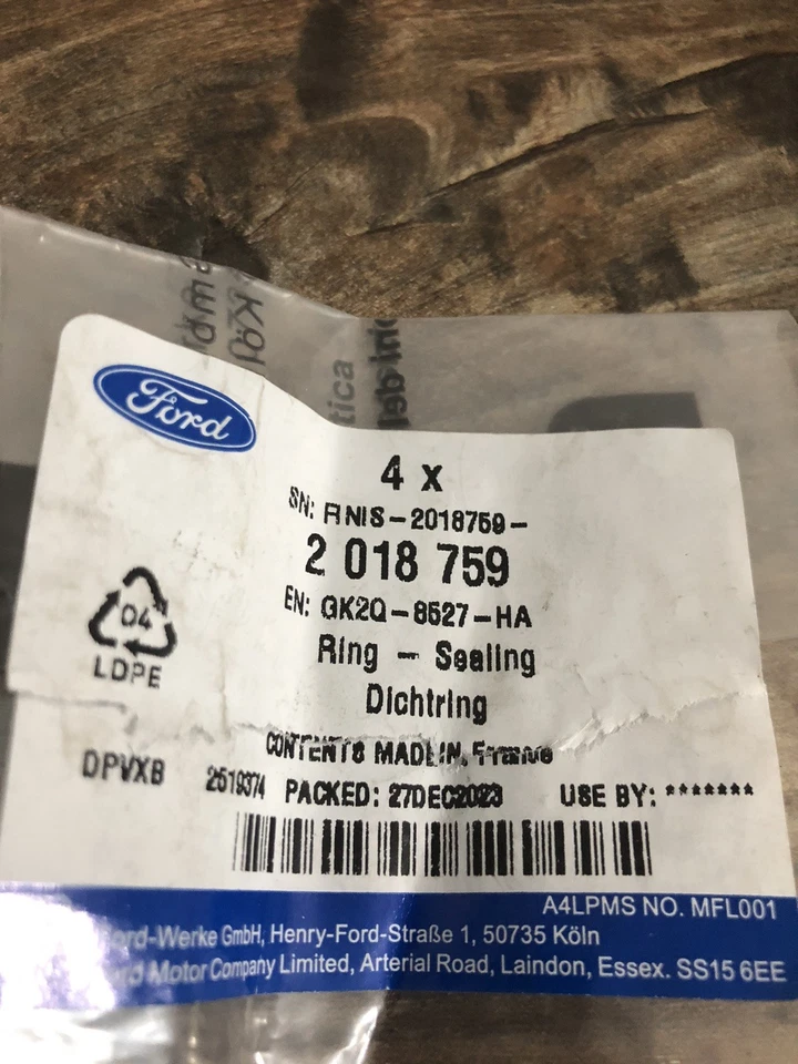 NEW GENUINE FORD MONDEO MK5 Fuel Injector Sealing Ring | 2018759 GK2Q-8527-HA - Image 3 of 3