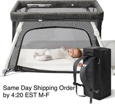 Guava Lotus Travel Crib Portable Baby Play Yard with Mattress  Backpack
