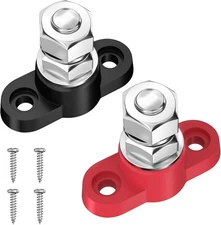 Joinfworld Power Distribution Block 12V 3/8" Single 3/8(M10) Stud, M10 