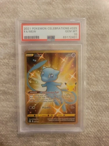 Pokémon TCG Mew Celebrations Holo Rare Card 011/025 PSA 10 Gem Mint