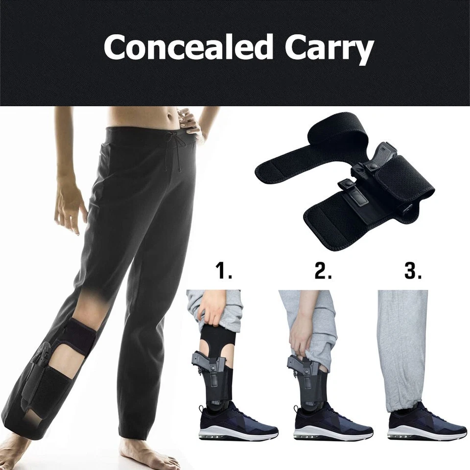 Hidden Ankle Gun Holster Leg Strap with Magazine Pocket for Concealed Carry - Image 3 of 4