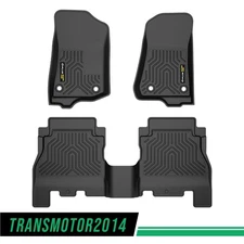 4 Door Floor Mats Liners TPE Black All Weather Fit For 18-24 Jeep Wrangler JL