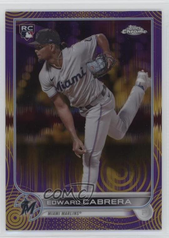 2022 Topps Chrome Sonic Purple & Yellow Pulse Refractor /299 Edward Cabrera 19sb