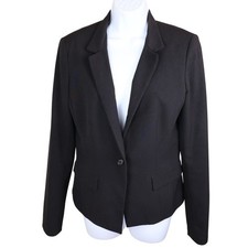 Tahari Black Single Breasted Womens Jacket Blazer 10