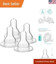 Comfort-Driven 4 Pack of Silicone Nipples, Medium Flow for Ages 3-6