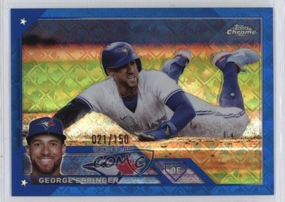 2023 Topps Chrome Logofractor Edition Blue Refractor 21/150 George Springer v9t