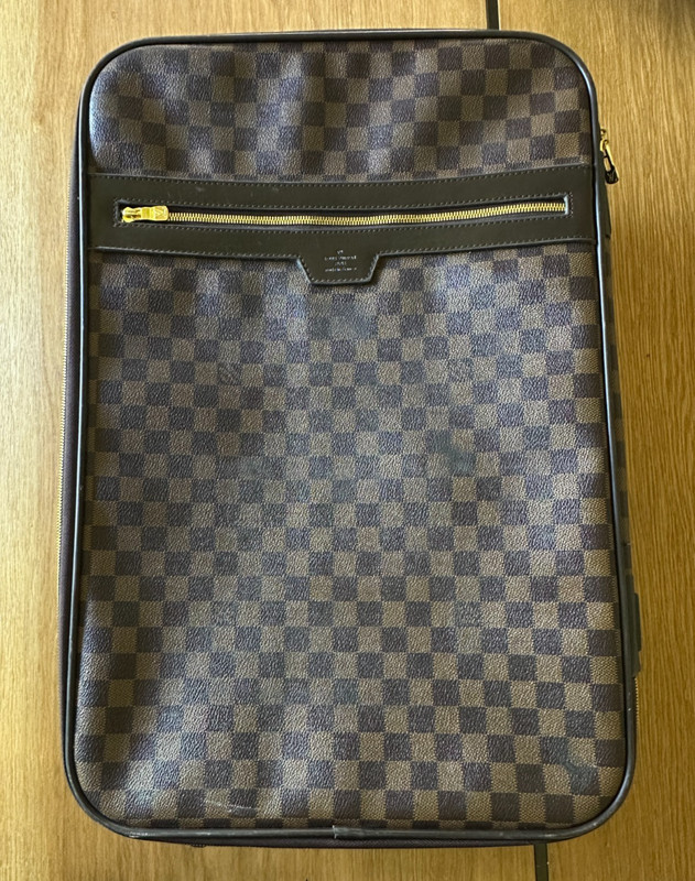 Louis Vuitton Damier Ebene Pégase 55 Rolling Carry On Suitcase Luggage Brown