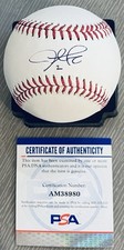 SPECTACULAR JUSTIN TURNER LICENSED PSA/DNA AUTHENTICATED SIGNED MANFRED BASEBALL