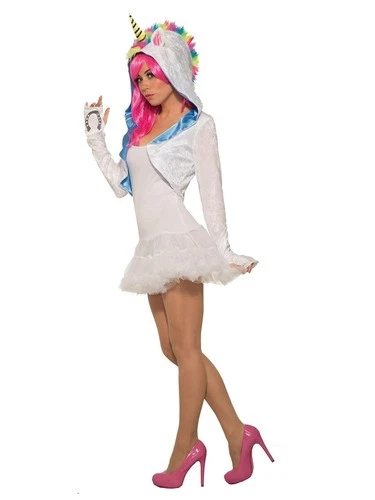 Unicorn Shrug White Animal Fancy Dress Up Halloween Adult Costume Accessory