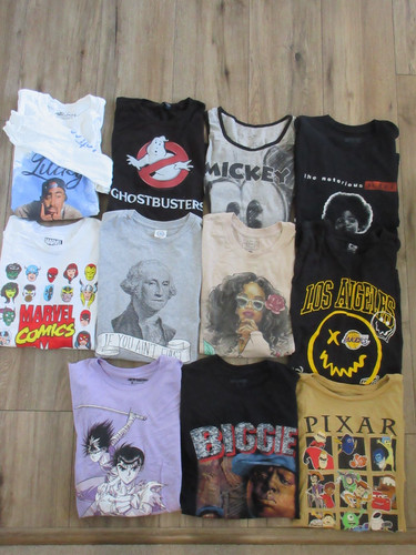 GRAPHIC T-shirt Lot (11) - Men's Large - Tupac Biggie Lakers Pixar Mickey Mouse