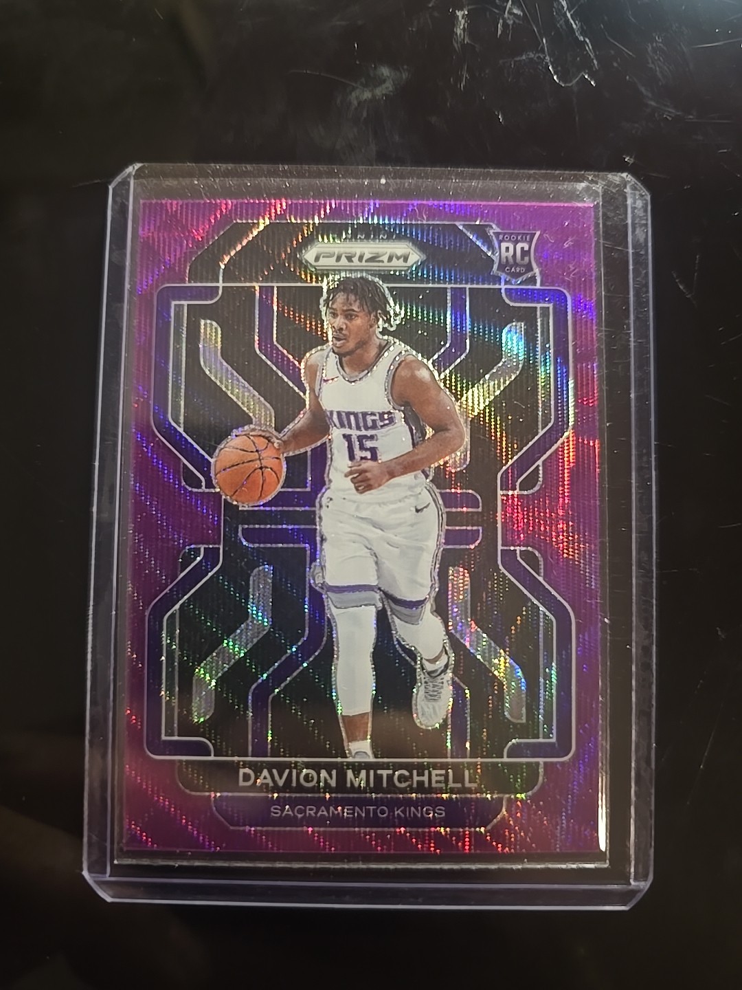 2021-22 Panini Prizm - Davion Mitchell #312 Purple Wave Prizm (RC)