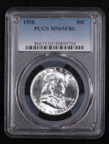 1958 P Half Dollars Franklin PCGS MS-65 FBL