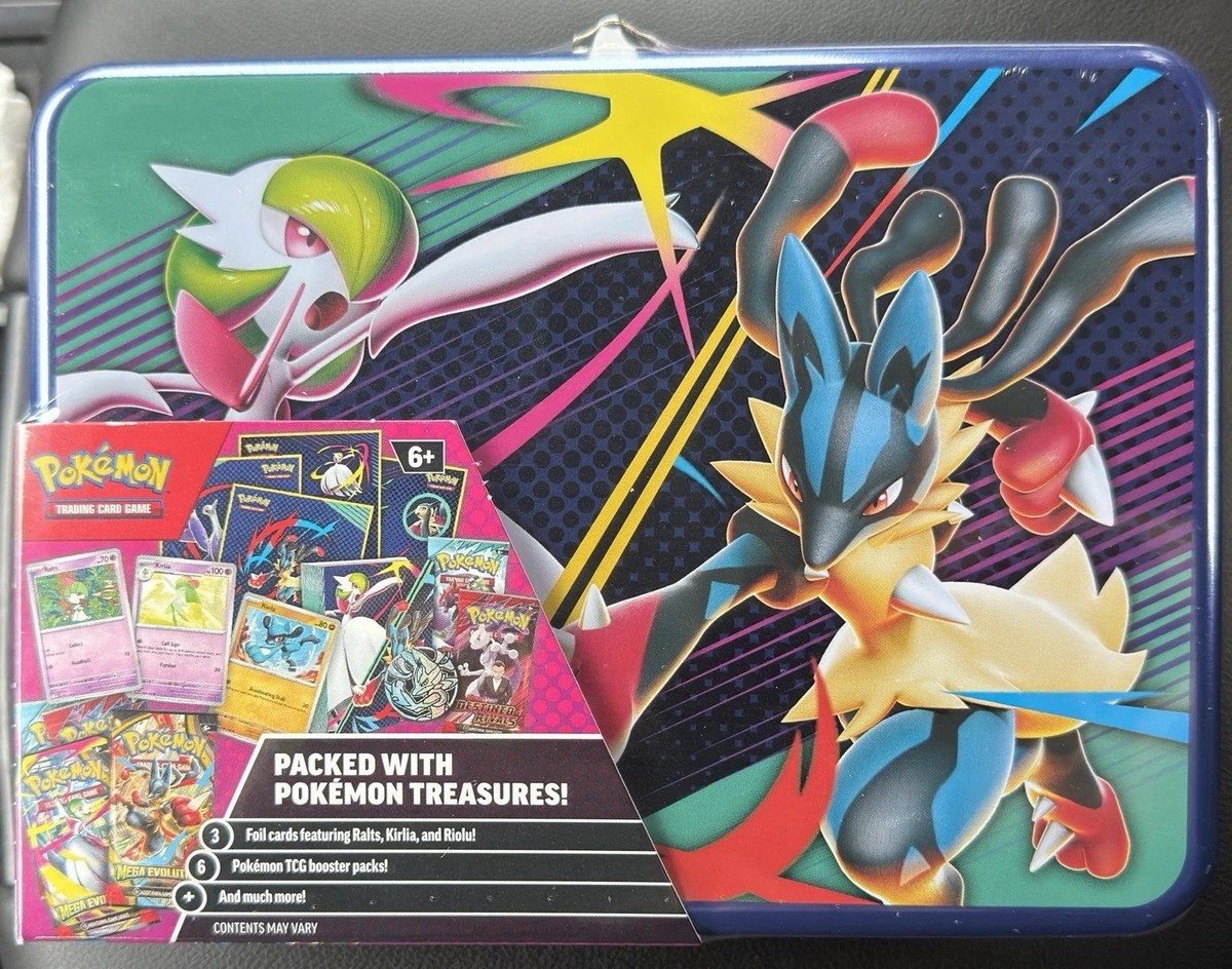 Pokemon TCG Collector's Treasure Chest Lunch Box Tin 3 Foil &6 Booster Pk  Sealed