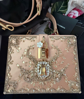 DOLCE & GABBANA* Exceptional Crystal Jewel Embroidered Satin