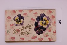Pansy Birthday Postcard Germany 1909 Green Valley IL Divided Back