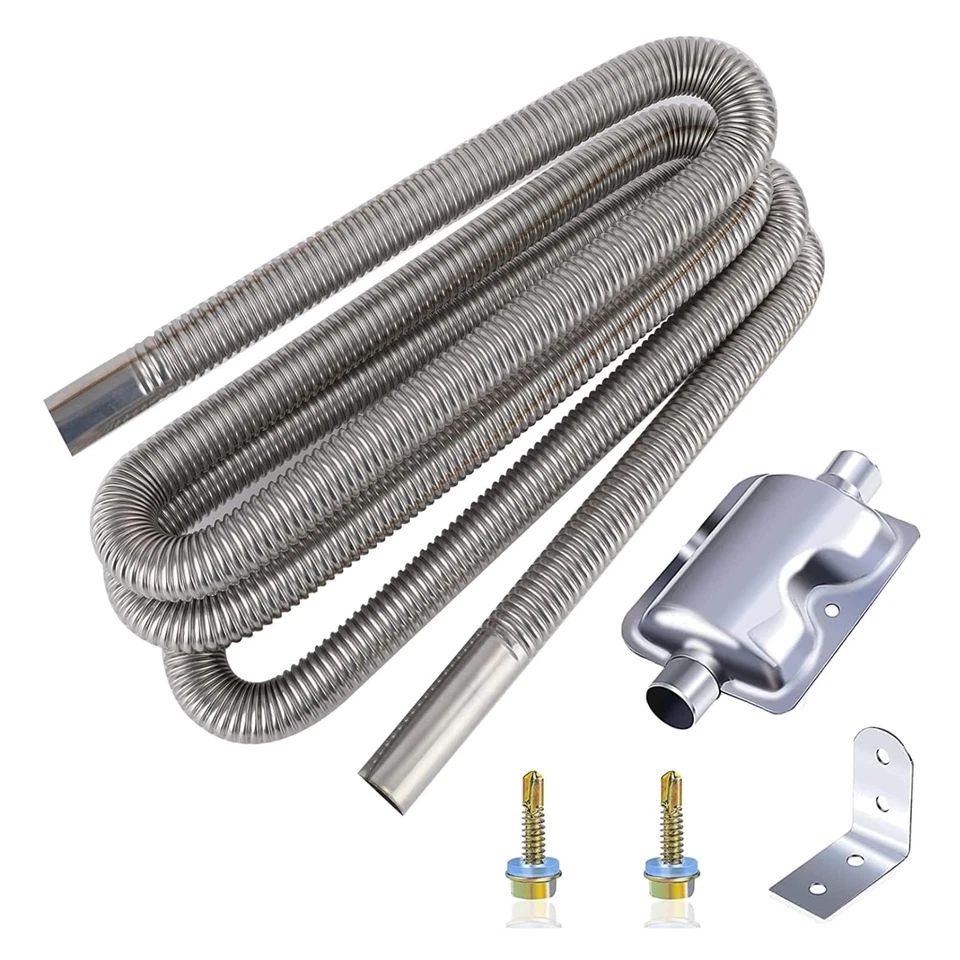 Abgasschlauch für Stromerzeuger, 200CM Auto Edelstahl Abgasrohr und Schalldäm...
