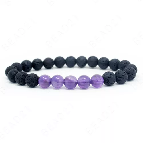 Bracciale Fatto a Mano Pietre Naturali Perline Tondo Elastico Guarigione Reiki 8mm - Foto 2 di 37