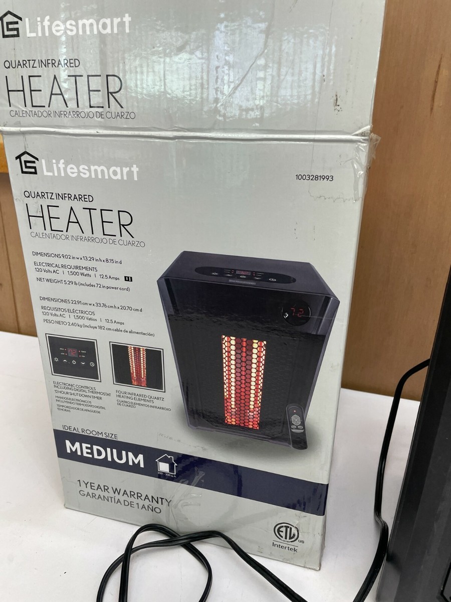 LifeSmart Element 1500W Infrared Electric Portable Room Space Heater U1