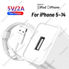 USB Wall Charger Block Fast Charging Cable For iPhone 8 SE XR XS 11 12 13 14 Pro