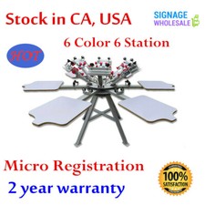 Micro Registration6 Color 6 Station Screen Printing Press Machine Local pickup