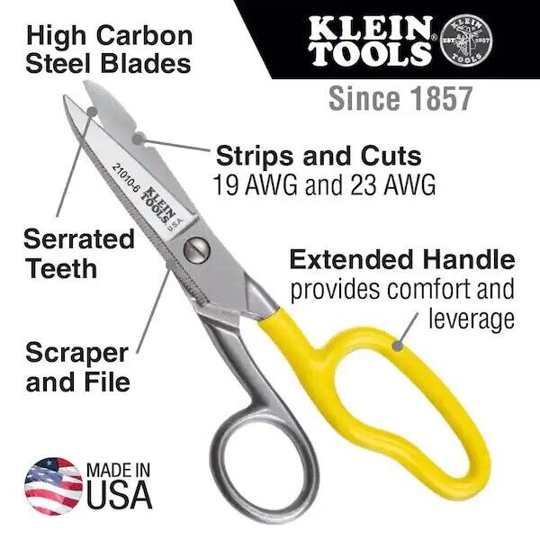 Klein Tools 21010-6-SEN Scissors: Designed for Telecom & Electrical Applications