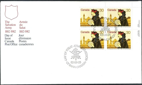 🍁Canada   # 954 URpb "Salvation Army"  Brand New 1982 First Day Cover