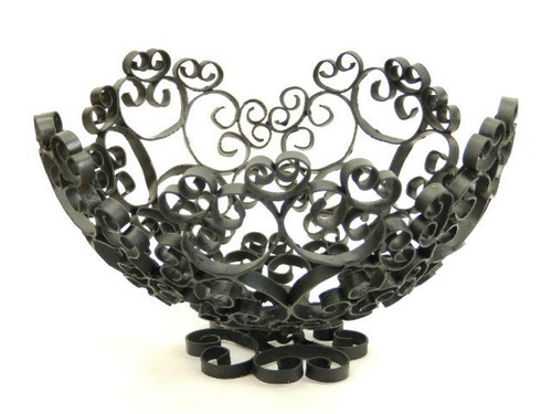Mid Century Modern/Vintage Black Iron Bowl & Candle Holder Set Umanoff Grenada - Picture 2 of 12