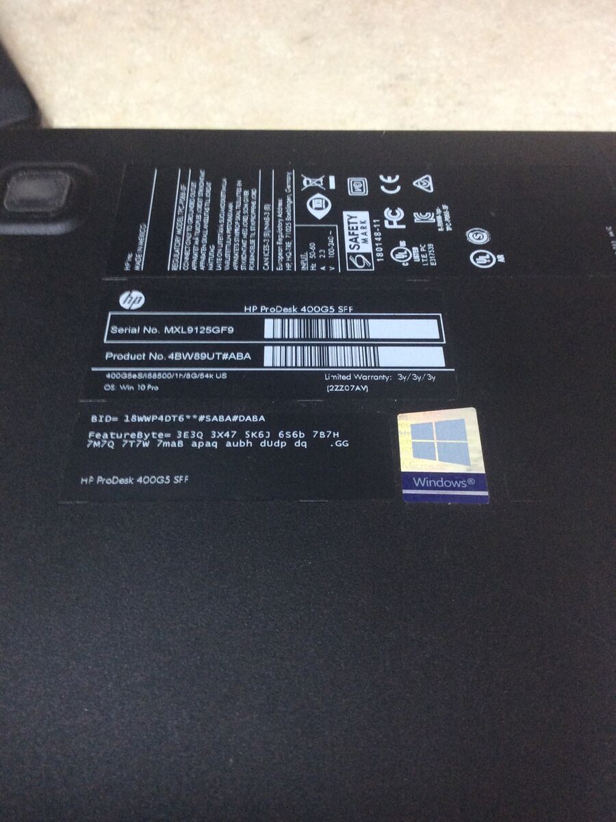 HP ProDesk 400 G5 SFF Intel Core i5-8500 3.00GHz 8GB 120GB HP ProDesk 400 G5 SFF Intel Core i5-8500 3.00GHz 8GB 120GB