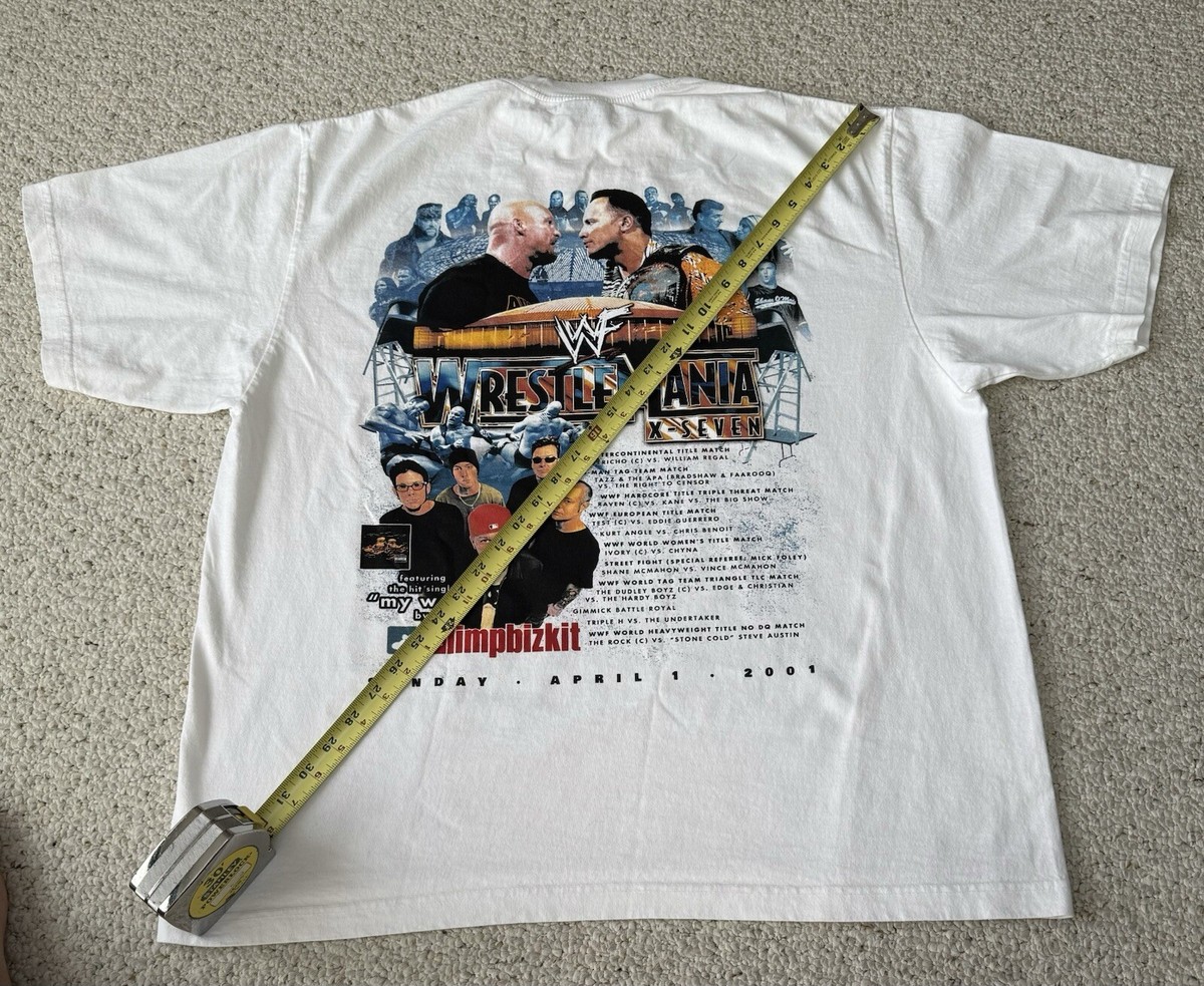 Wrestlemania 17 shirt XL Steve Austin The Rock Limp Bizkit WWF WWE