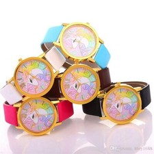 Fashion Cute Unicorn Girls Rainbow Women Wrist Watch MultiColor New Free Ship