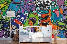 3D Monster Graffiti Wallpaper Wall Mural Removable Self-adhesive Sticker 68