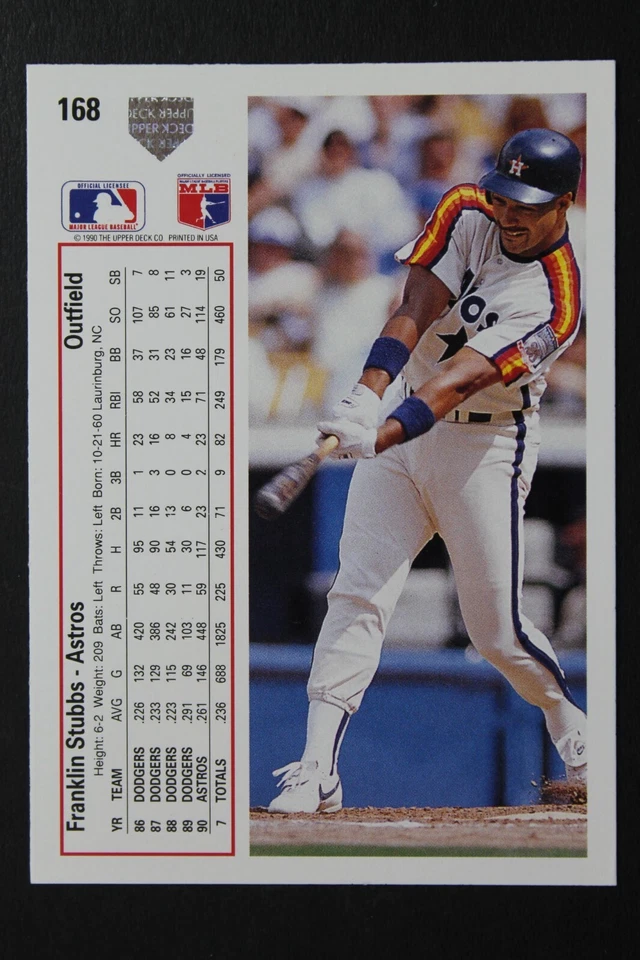 Franklin Stubbs Astros 1991 Upper Deck #168 Autographed Signed Baseball Card - Image 2 of 3