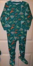 Dinosaurs Stegosaurus Sauropod One Piece Footed Pajama Boys Toddler Size 4T NWT