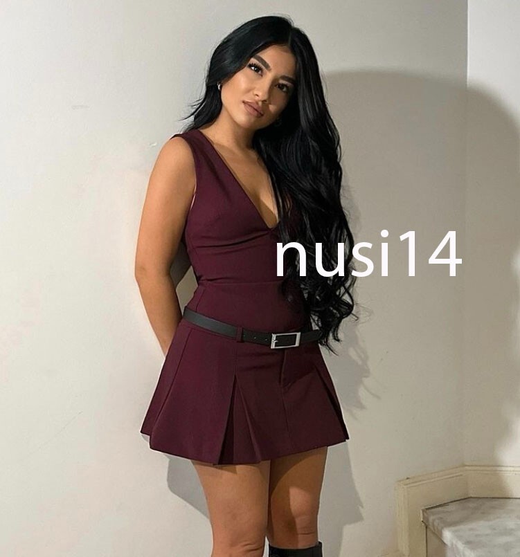 ZARA NEW WOMAN SHORT BELTED BOX PLEAT DRESS BURGUNDY XS-XXL