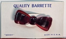 Plastic Hair Barrette on Store Display Card 1950's NOS Vintage Original Amber