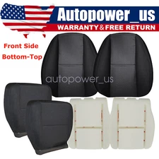 Bottom-Top Black Cloth Seat Cover & Foam For 2007 2008-2014 Chevy Silverad Tahoe