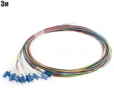 3M 12x LC UPC Single Mode Fiber Optic Optical Pigtail Cable Cord Multicolor