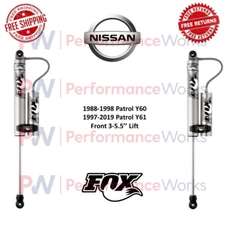 Fox 2.0 Reservoir Front Shock Pair Fits Patrol 88-98 Y60 / 97-19 Y61 3-5.5" Lift