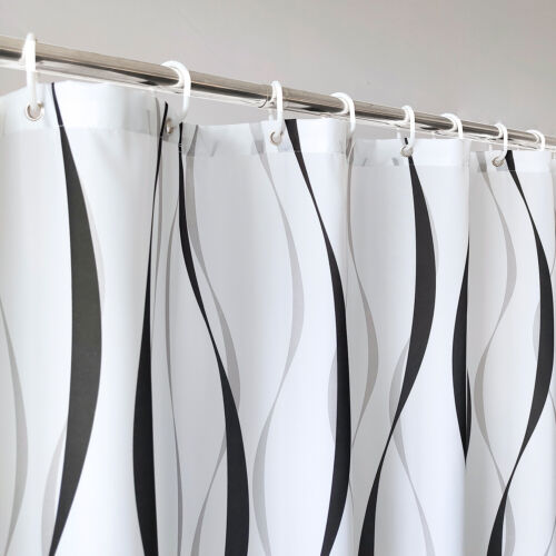 BATHROOM SHOWER CURTAINS Premium Printed Heavy Duty Mildew Resistant Poly Fabric - Picture 55 of 77