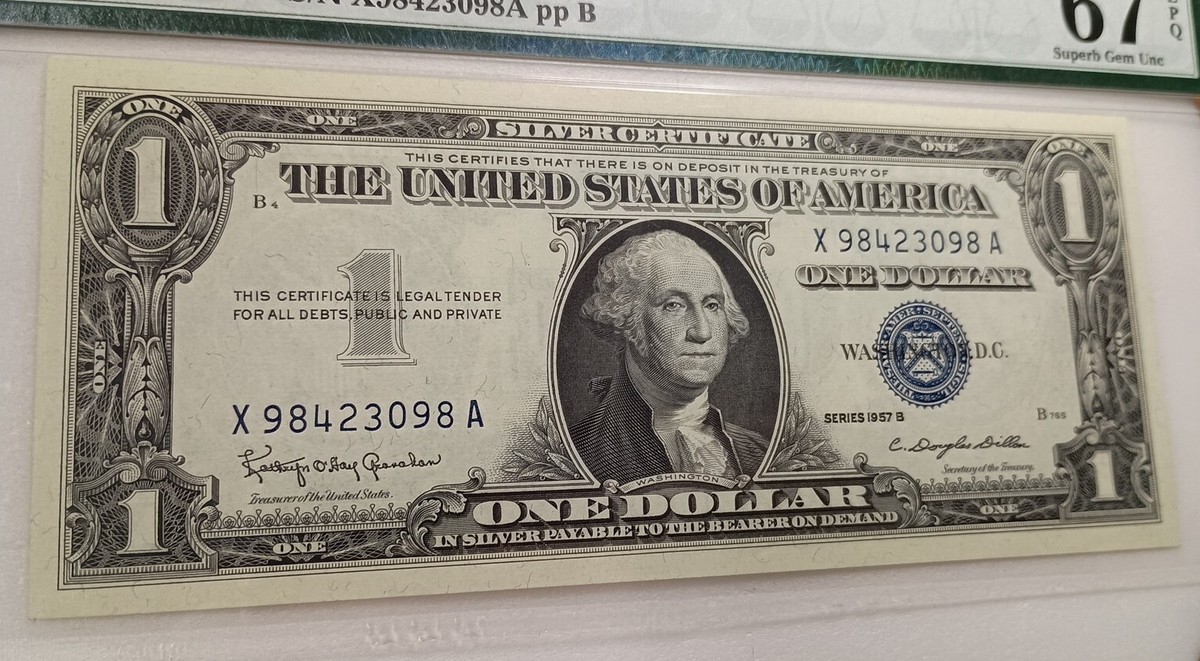 Fr.1621 1957B $1 One Dollar Silver Certificate X/A Block, SUPER