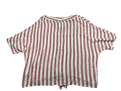 Rails Thea Red Stripe Tie Front Button Down Oversized Top Size Small Carmine - Picture 2 of 6