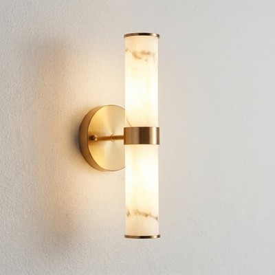 2 Pack 14'' LED Wall Light Indoor Marble Texture Gold Sconce Fixture Warm White