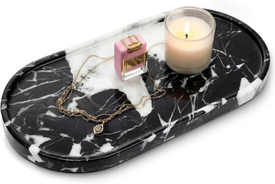 Natural Marble Tray Bathroom Tray, Luxury Decorative Trays for Bathroom, Vanity,