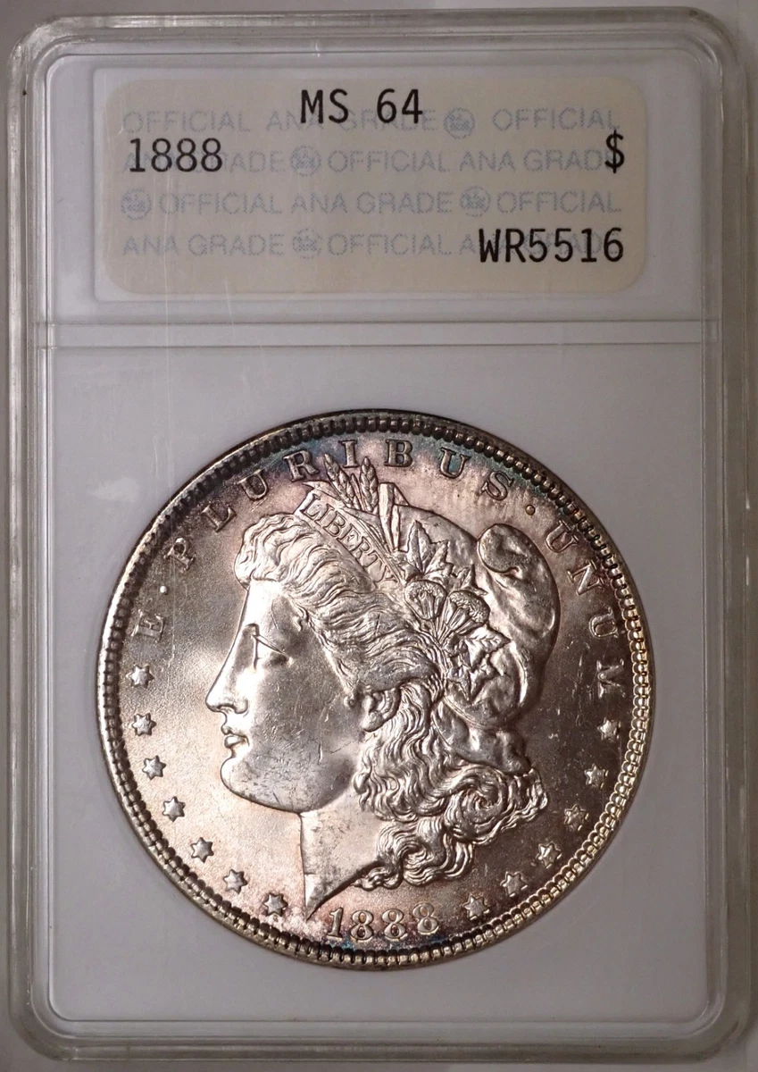 25+ MS 64 Graded 1888 Year Morgan US Dollars (1878-1921) for sale