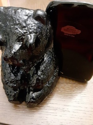 Blenko Handcrafted Black Glass Bear Bookends Pair (2) Made in USA