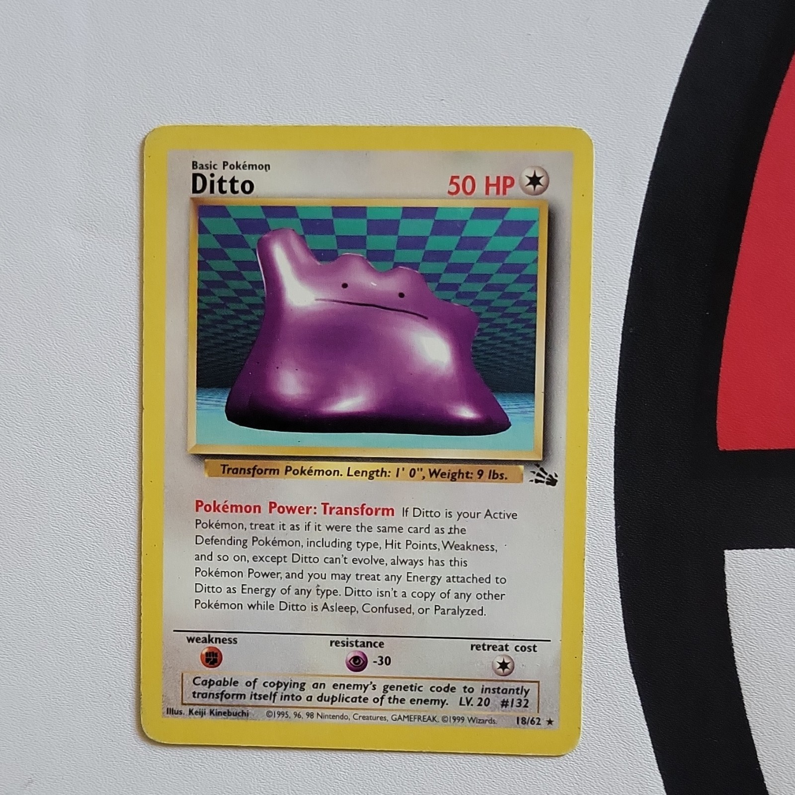 Pokémon TCG Ditto 18/62 Fossil Regular Rare Unlimited 1999