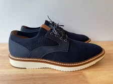 Johnston & Murphy Men's Navy Upton Knit Plain Toe Derby Oxford Shoes 8.5M NWOB